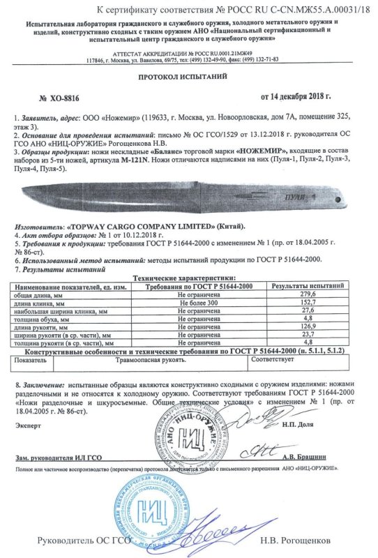 Нож нескладной Ножемир M-121N