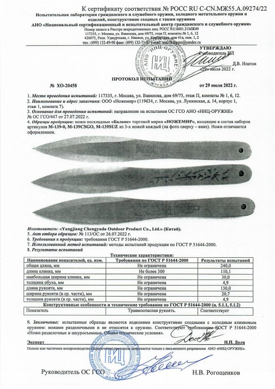 Ножи нескладные Ножемир M-139-0, M-139CSGO, M-139SUZ