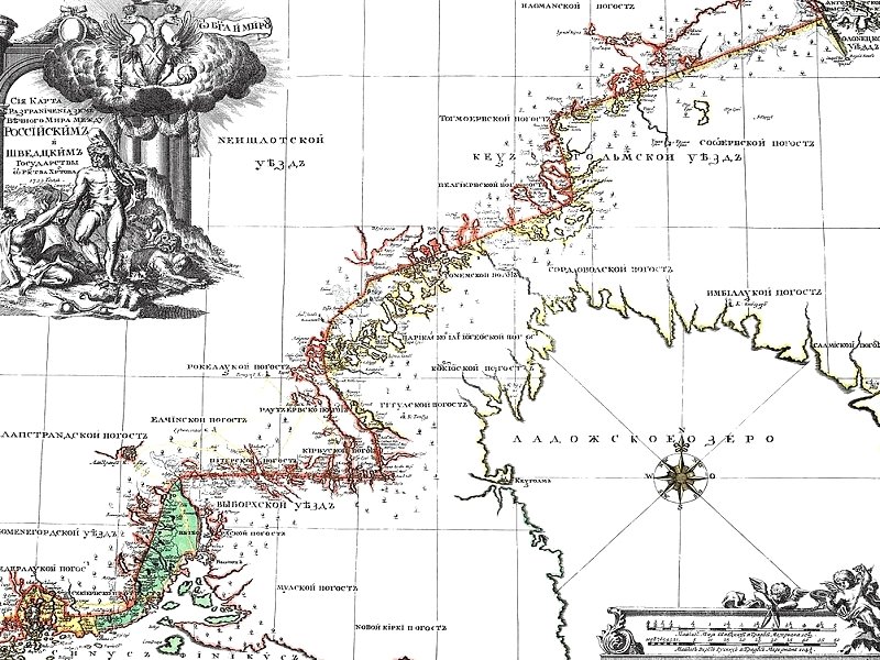 Карта разграничения земель по Ништадтскому договору