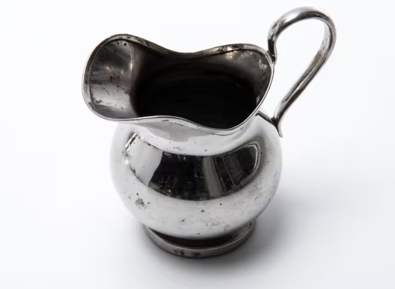 Молочник лаконичной формы, латунь, серебрение, Вюртембергская фабрика металлических изделий ("WMF"), Германия, 1925-1930 гг.