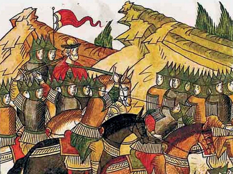 Флаг на летописной миниатюре XVI в.