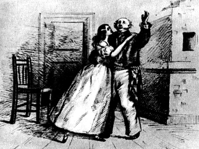 М.С. Щепкин с А.М. Щепкиной в водевиле «Матрос» 1835 г.