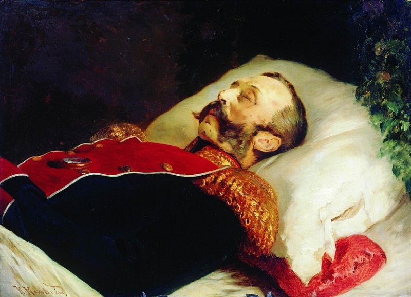 Александр II на смертном одре. Картина 1881 г.
