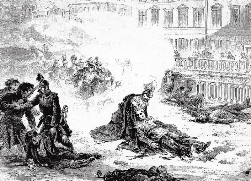 Смертельно раненый Александр II. Рисунок 1881 г.