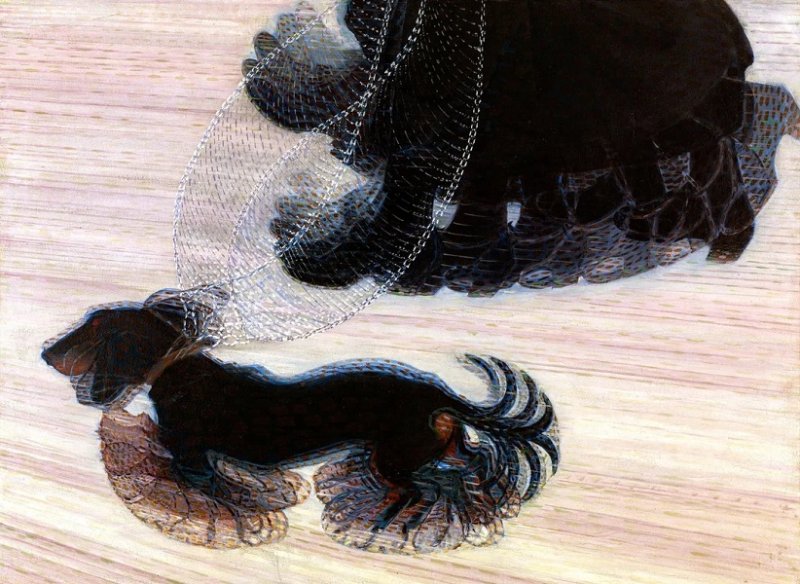 Динамизм собаки на поводке. Джакомо Балла, 1912 г.