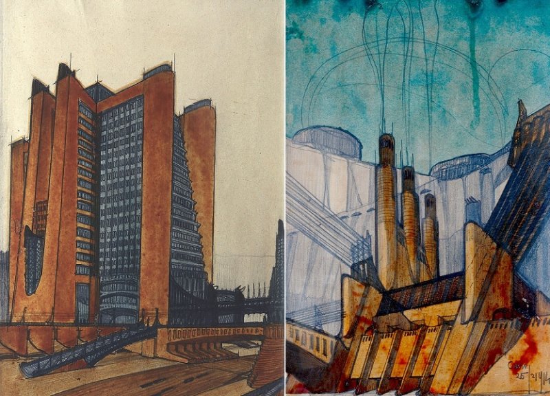 Ступенчатый дом и электростанция Антонио Сант-Элиа, 1914 г.