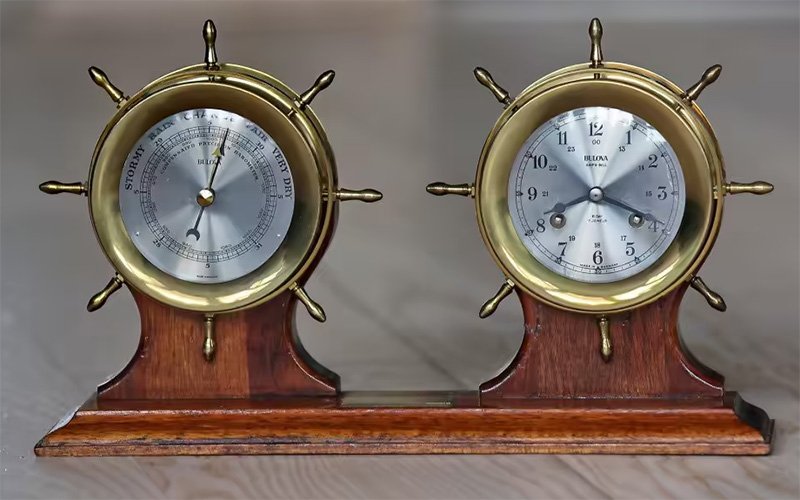 Часы корабельные с боем и барометром (1950-1980 гг.)