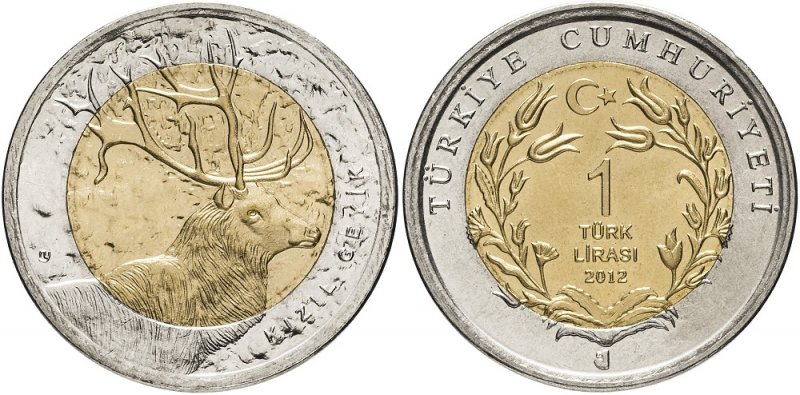 Турецкая монета с изображением оленя