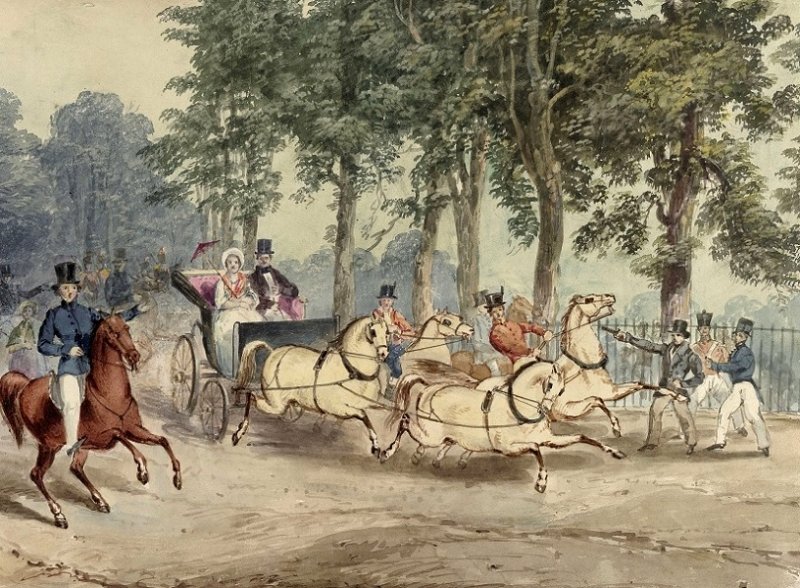 Покушение Оксфорда в 1840 г. Рисунок 1850-х гг.