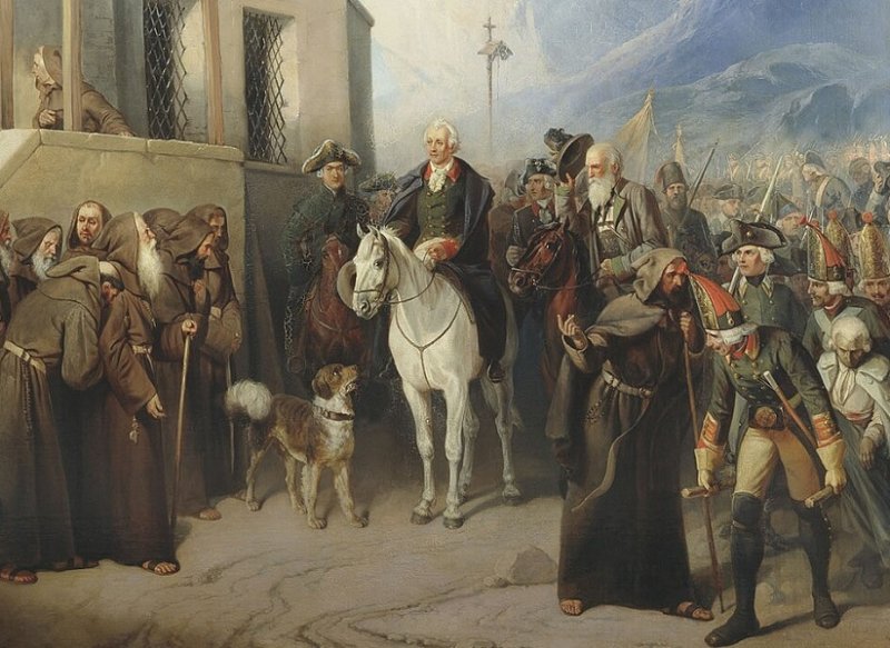 Суворов на вершине Сен-Готарда в 1799 г. Картина 1855 г.