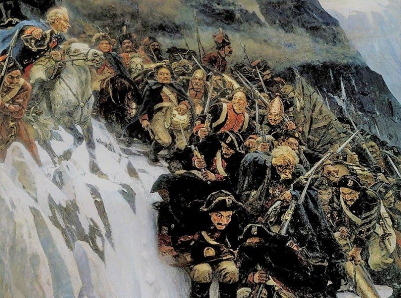 Переход Суворова через Альпы. Картина 1899 г.
