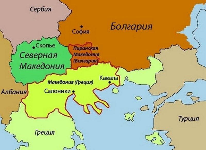 Современная Македония на карте
