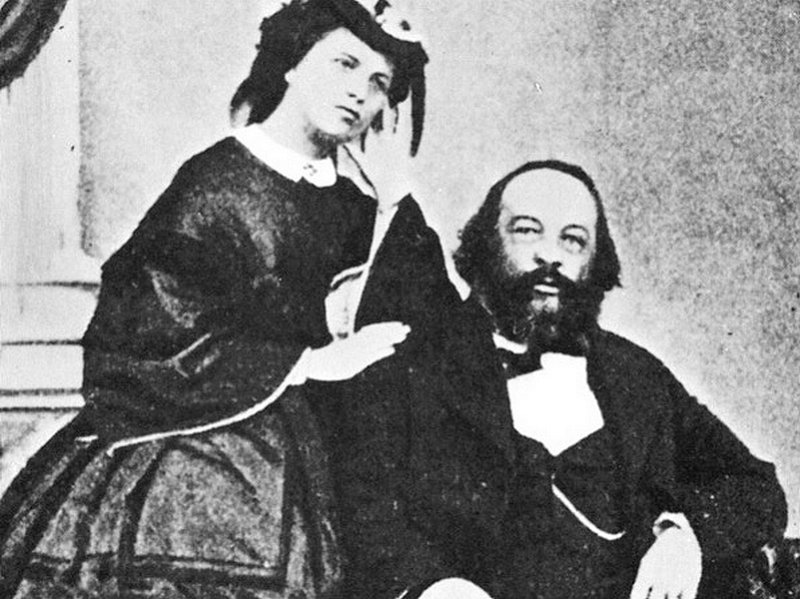 Бакунин с женой Антониной в 1861 г.