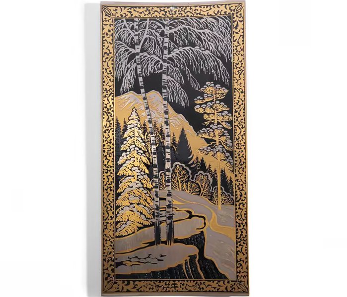 Панно декоративное с изображением зимнего пейзажа, Златоуст (2006 г.)