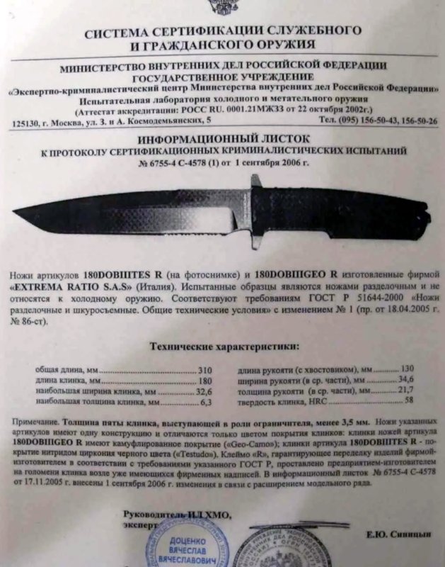 Ножи нескладные Extrema Ratio «180DOBIIITES R» и «180DOBIIGEO R»
