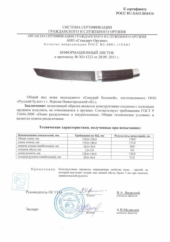 Нож нескладной Русский булат «Самурай большой»