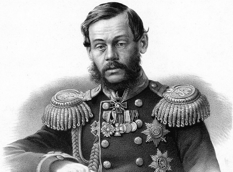 Военный министр Д. Милютин.  Литография 1861 г.