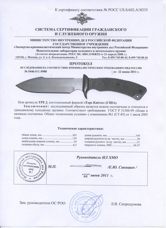 Нож нескладной TOPS TPE 2