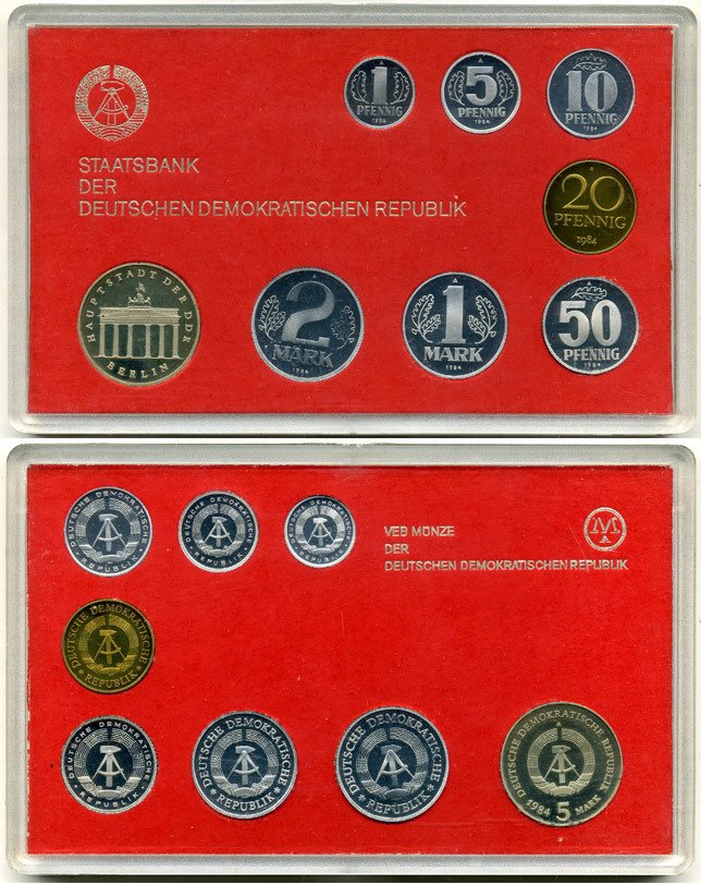 Коллекционный набор монет ГДР