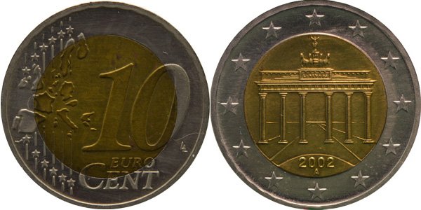 Биметаллические 10 евроцентов Германии