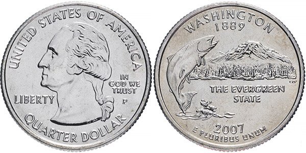 1/4 доллара «Штат Вашингтон» (P), 2007 год