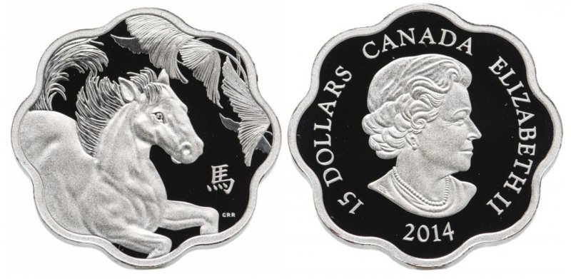 15 долларов Канады 2014 года
