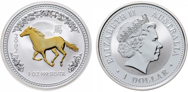 1 доллар Австралии 2002 года