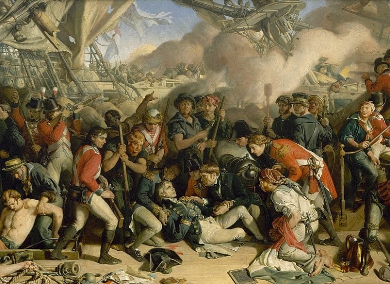 Гибель адмирала Нельсона. Фрагмент картины 1859-1864 гг.