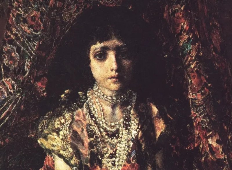 Девочка на фоне персидского ковра. 1886 г.
