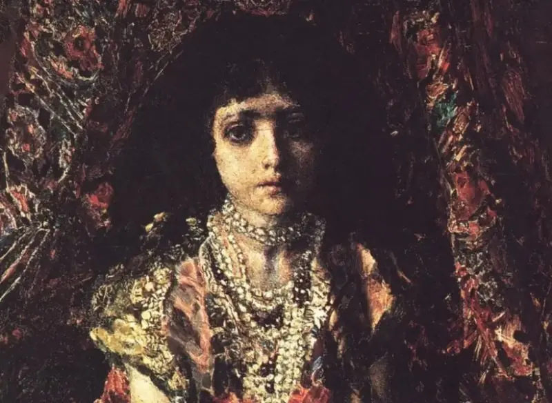 Девочка на фоне персидского ковра. 1886 г.