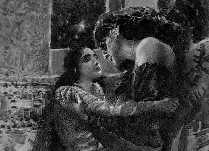 Тамара и Демон. Иллюстрация к поэме Лермонтова 1890 г.