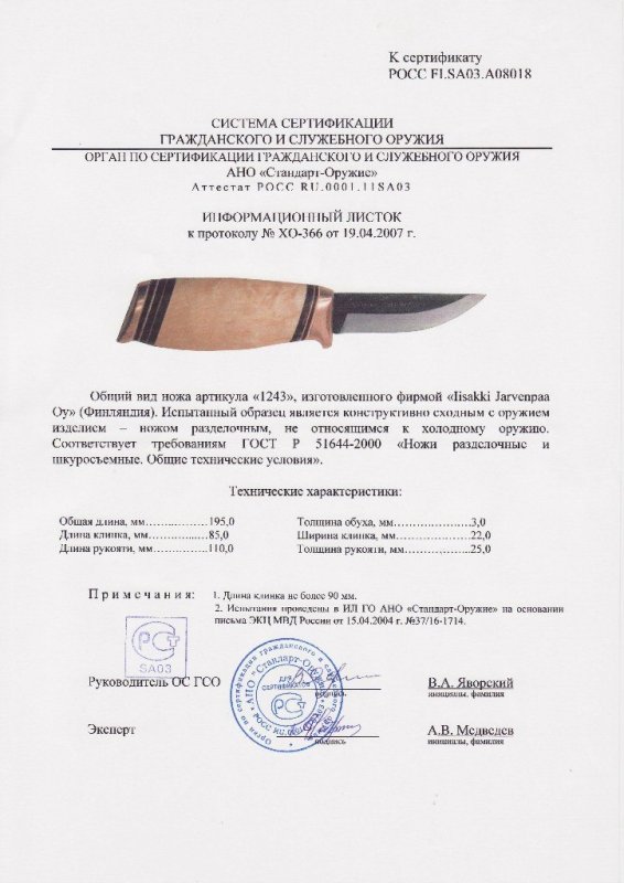 Нож нескладной Iisakki «1243»