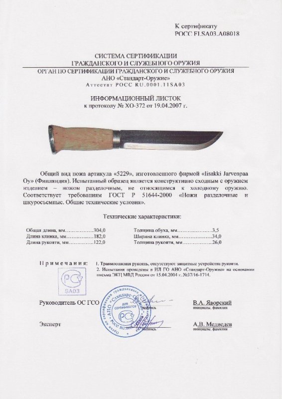 Нож нескладной Iisakki «5229»