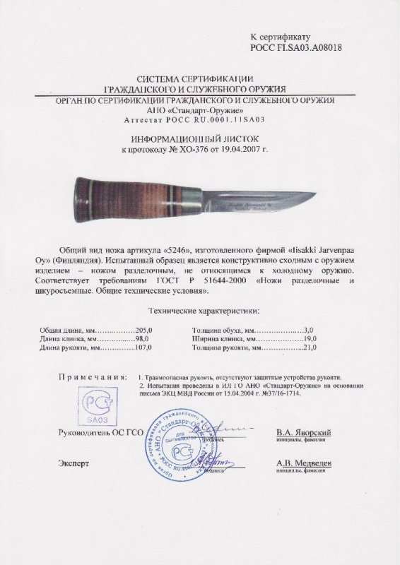 Нож нескладной Iisakki «5246»