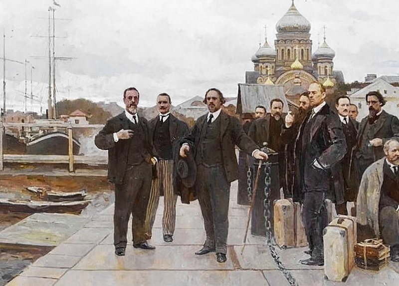 Пассажиры «Философского парохода». Фрагмент картины Д. Пантюхина