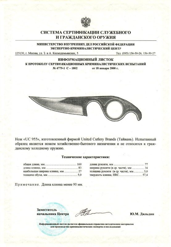Нож нескладной United Cutlery UC 955