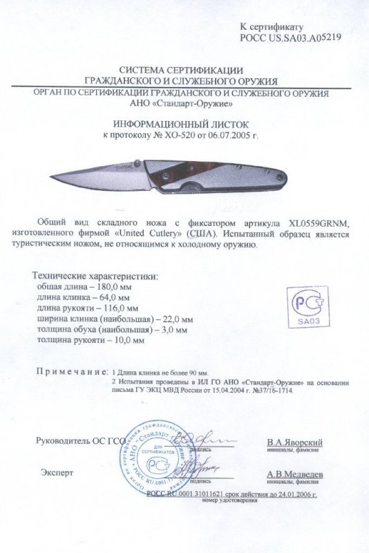 Нож складной с фиксатором United Cutlery XL0559GRNM