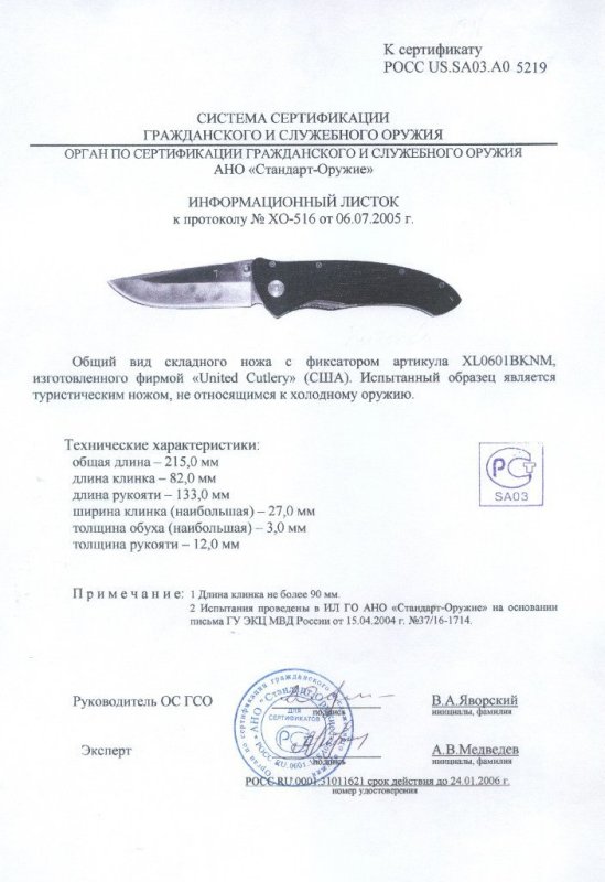 Нож складной с фиксатором United Cutlery XL0601BKNM