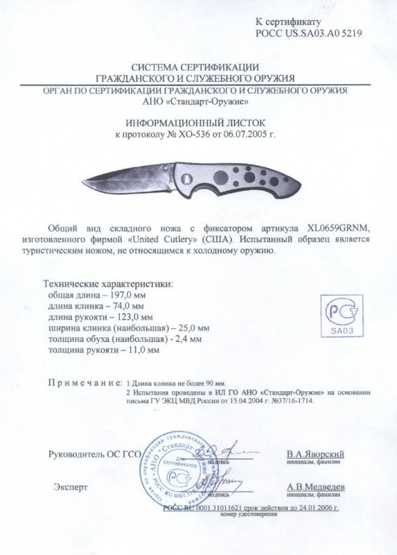 Нож складной с фиксатором United Cutlery XL0659GRNM