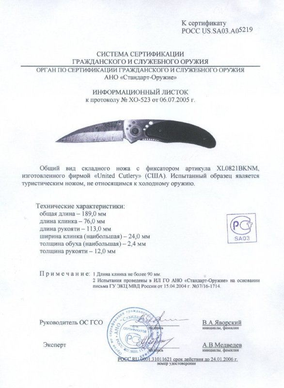 Нож складной с фиксатором United Cutlery XL0821BKNM
