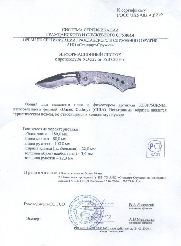 Нож складной с фиксатором United Cutlery XL0876GRNM