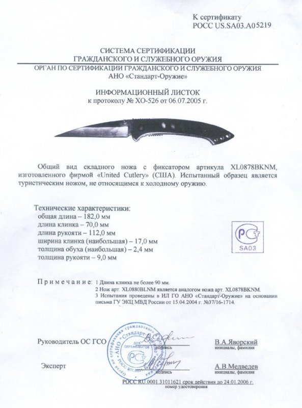 Нож складной с фиксатором United Cutlery XL0878BKNM XL0880BLNM