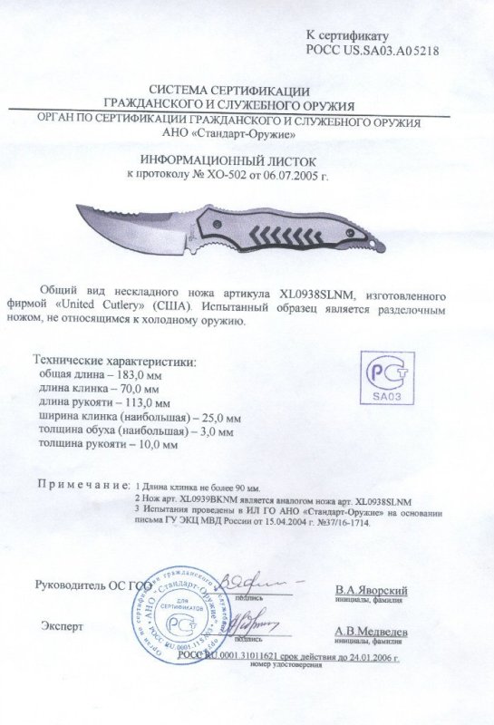 Нож нескладной United Cutlery XL0938SLNM