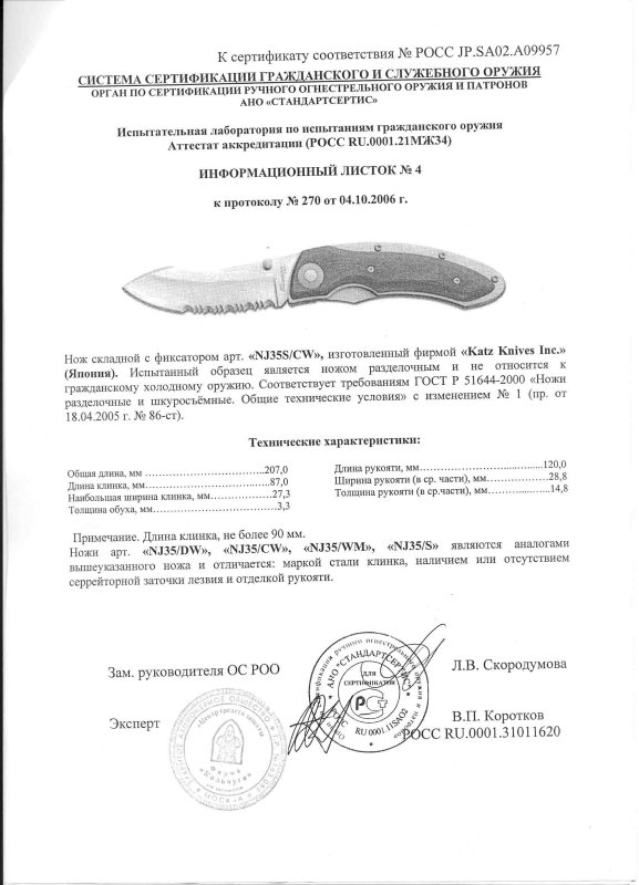 Нож складной с фиксатором Katz «NJ35S/CW» («NJ35/DW», «NJ35/CW», «NJ35/WM», «NJ35/S»)