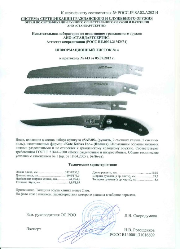 Набор ножей Katz «SAF/05»