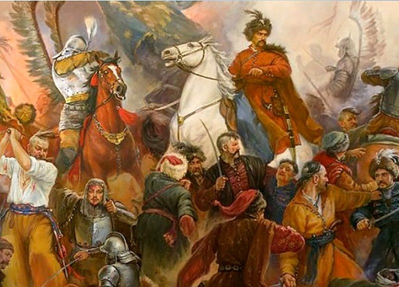 Хмельницкий в бою под Берестечком. Современная картина