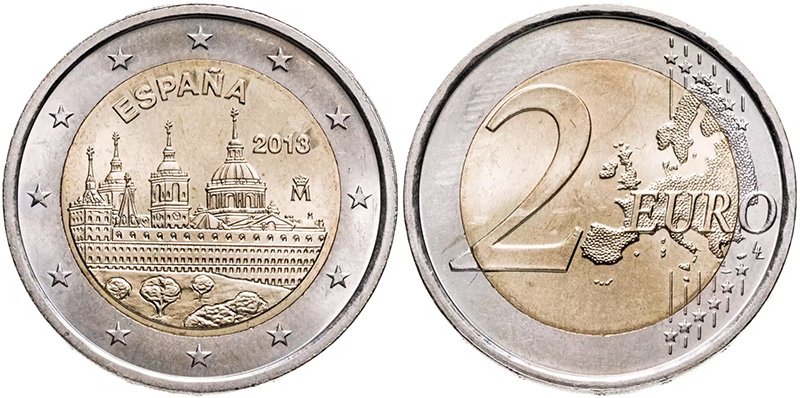 2 евро 2013 года «Монастырь Эскориал»