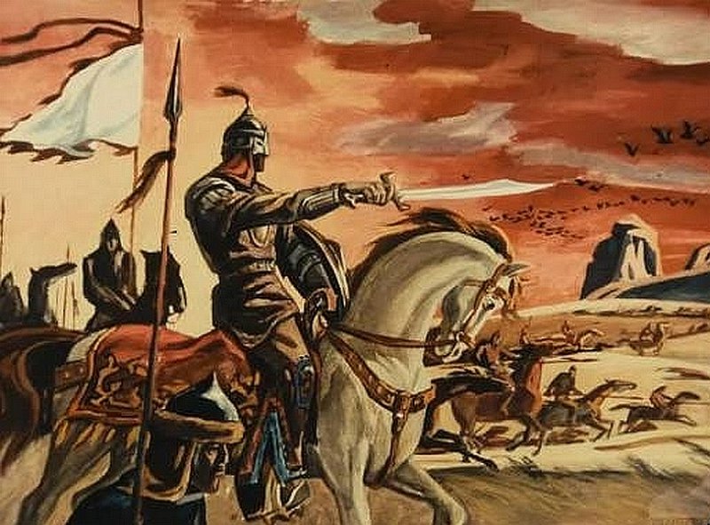 Богатырь Манас. Современная иллюстрация