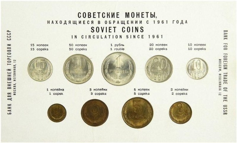 Годовой набор монет СССР 1961 года