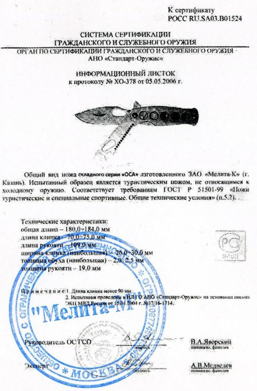 Нож складной с дополнительными предметами Мелита «Оса»